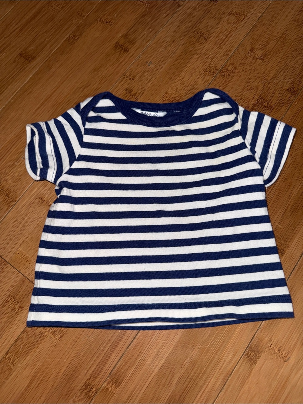 Baby Boden Navy & White Striped Short Sleeve Tee